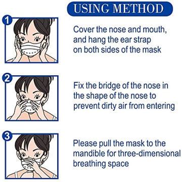 LEMENT 100 Pcs Disposable Face Masks - 3 Ply Protective Masks