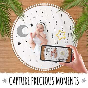 Premium Baby Milestone Blanket – Soft Space Theme Backdrop