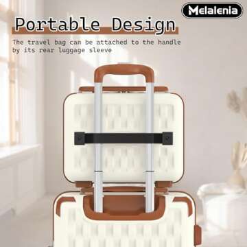 Melalenia Luggage Sets 7 Piece Hard Shell Carry on Suitcase with Spinner Wheels and TSA Lock, Lightweight Travel Duffel Bag for Women, Beige Brown