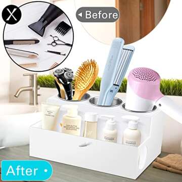 JUOIFIP Hair Tool Organizer for Bathroom & Vanity Storage