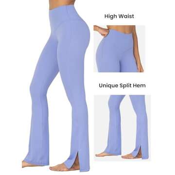 Sunzel Sunzfly Split Hem Flare Leggings for Women, High Waisted Casual Bootcut Flared Yoga Pants wit...