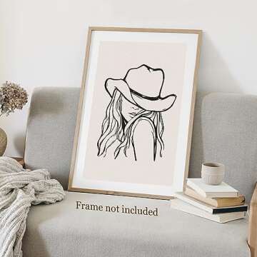 Trendy Western Cowgirl Canvas Wall Art for Unique Decor