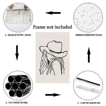Trendy Western Cowgirl Canvas Wall Art for Unique Decor