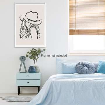 Trendy Western Cowgirl Canvas Wall Art for Unique Decor