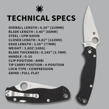 Spyderco Para Military 2 EDC Folding Utility Knife - CPM S45VN Steel Blade