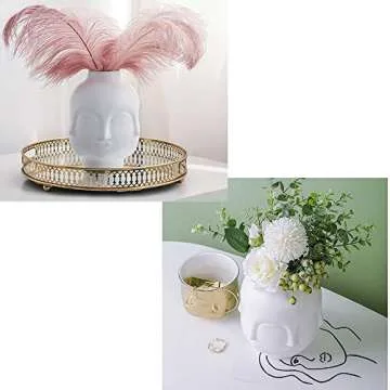 Unique White Ceramic Flower Vase for Modern Home Decor