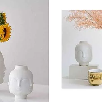 Unique White Ceramic Flower Vase for Modern Home Decor