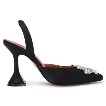 VETASTE Women's Crystal Slingback Heels for Elegance