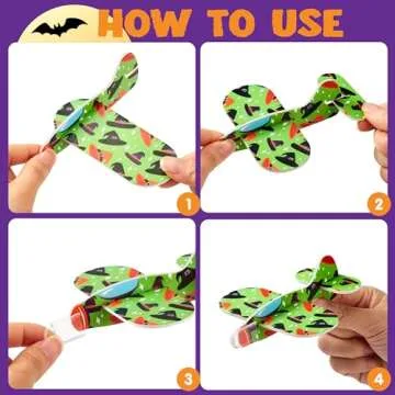 JOYIN 48 PCS Halloween Foam Glider Planes for Kids, Flying Paper Airplane Gliders Toys Bulk for Halloween Party Gifts Presents,12 Different Airplane Designs,Trick or Treats, Party Favor and Supplies