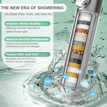 Pweran Shower Filtered Shower Head for Soft Water Experience