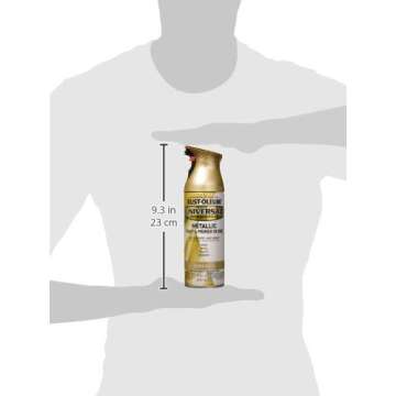 Rust-Oleum 330504 Universal All Surface Metallic Spray Paint, 11 oz, Guilded Brass