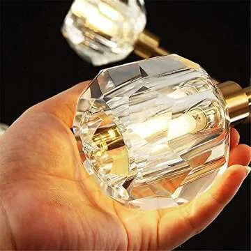 Saffbei Crystal Chandeliers Modern Sputnik Chandeliers Crystal Pendant Light with 18 Lights Contemporary Gold Chandeliers Ceiling Light Fixtures for Dining Living Room Bedroom, G9 LED Bulbs Included