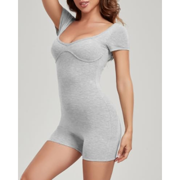 Abonlen Women’s Short Sleeve Romper - Comfortable & Stylish