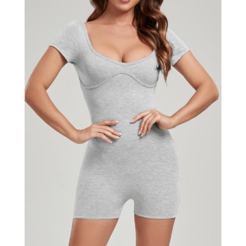 Abonlen Women’s Short Sleeve Romper - Comfortable & Stylish