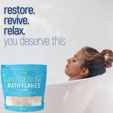 Magnesium Flakes for Bath - Magnesium Chloride Flakes - Dead Sea Salts for Soaking, 3.0 LBS