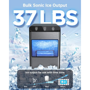 Nugget Ice Maker: 37lbs Daily, Chewable Ice, LED Light