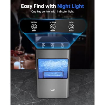 Nugget Ice Maker: 37lbs Daily, Chewable Ice, LED Light