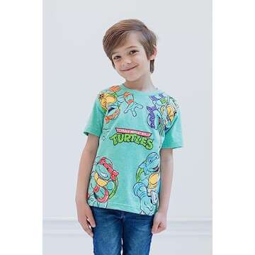 Teenage Mutant Ninja Turtles Toddler Boys 3 Pack Graphic T-Shirts Multicolored 3T