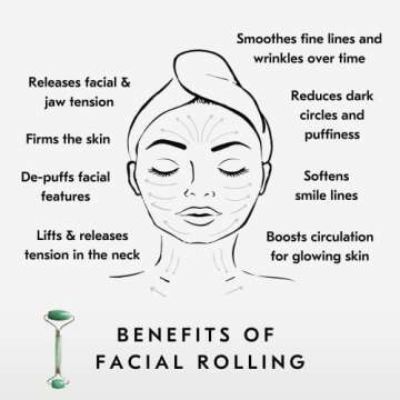 Mount Lai De-Puffing Jade Roller for Face, Best Massage Face Sculpting Tool for Women to De-Puff, Soothe, and Reveal Radiant Skin, Authentic Jade Facial Roller Skin Care