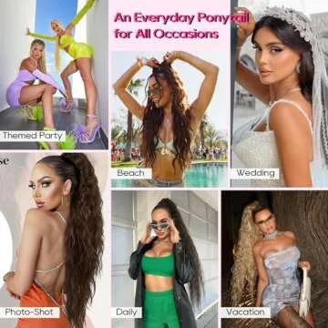 REECHO 30" Long Claw Clip Ponytail Extension - Curly Wavy Hair