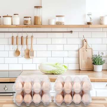 ZHIGLMYD 100 Pack Egg Cartons Cheap Bulk,12 Count,Reusable Clear Plastic Egg Carton, Crate for Home Ranch Farm Commercial Market Display.