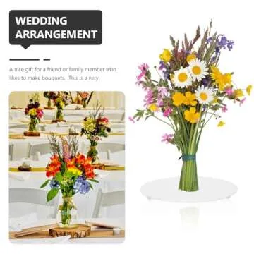 BESTOYARD 9 Inches Flower Display Stand Adjustable Rose Shelf Desktop Bouquet Fixator Flowers Bouquets Flower Stand for Wedding Floral Supplies Metal Bouquet Riser Desktop Support