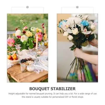 BESTOYARD 9 Inches Flower Display Stand Adjustable Rose Shelf Desktop Bouquet Fixator Flowers Bouquets Flower Stand for Wedding Floral Supplies Metal Bouquet Riser Desktop Support