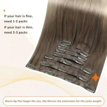 Full Shine Ombre Seamless Clip in Hair Extensions Human Hair Ash Brown Ombre Platinum Blonde Pu Clip in Extensions for Women Invisible Remy Hair Extensions Clip in Human Hair 16 Inch 120 Grams 8 Pcs