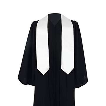 Shop GraduationMall Unisex Graduation Stole 60" White