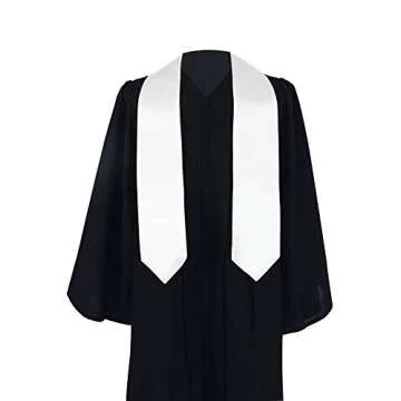Shop GraduationMall Unisex Graduation Stole 60" White