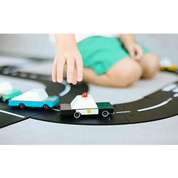 CANDYCAR® Wooden Diecast Collection - Police Car, Premium Handcrafted Beech Wood Toy Car