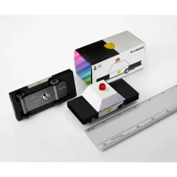 CANDYCAR® Wooden Diecast Collection - Police Car, Premium Handcrafted Beech Wood Toy Car