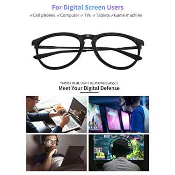 YAROCE Blue Light Glasses - Stylish & Effective Eye Protection