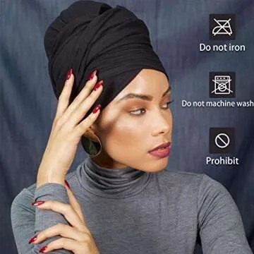 12 Pieces Head Wrap Scarf Stretch Jersey Turban Extra Long Ultra Soft Urban Headwraps for Women Soli...