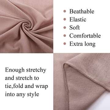 12 Pieces Head Wrap Scarf Stretch Jersey Turban Extra Long Ultra Soft Urban Headwraps for Women Solid Color African Headwear Headband Tie Wholesale Set02