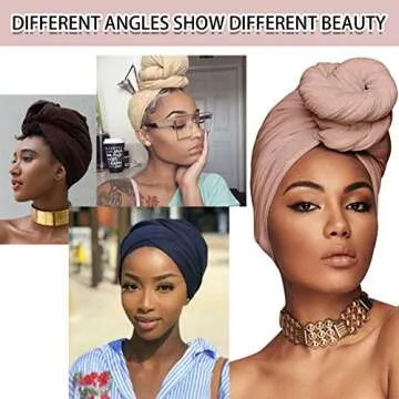 12 Pieces Head Wrap Scarf Stretch Jersey Turban Extra Long Ultra Soft Urban Headwraps for Women Solid Color African Headwear Headband Tie Wholesale Set02