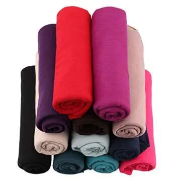 12 Pieces Head Wrap Scarf Stretch Jersey Turban Extra Long Ultra Soft Urban Headwraps for Women Solid Color African Headwear Headband Tie Wholesale Set02