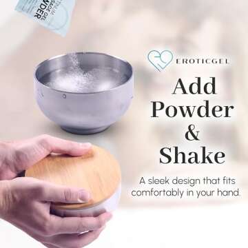 Platinum Nuru Massage Gel Powder Bowl Set | 10 x Massage Powder 5g Sachet | 1 x 16 fl oz Bowl