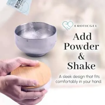 Platinum Nuru Massage Gel Powder Bowl Set | 10 x Massage Powder 5g Sachet | 1 x 16 fl oz Bowl