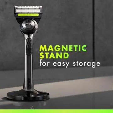 GilletteLabs with Exfoliating Bar by Gillette Razor for Men - 1 Handle, 4 Razor Blade Refills, Holiday Gifts for Men, Includes Premium Magnetic Stand