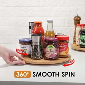 12-Inch Bamboo Lazy Susan Organizers - Convenient Storage