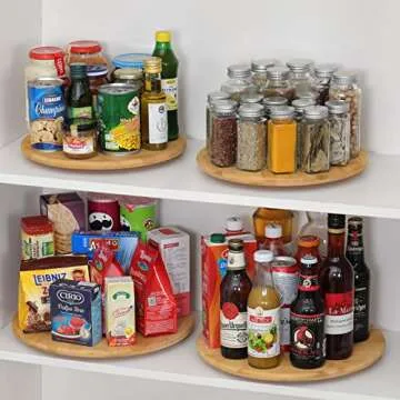 12-Inch Bamboo Lazy Susan Organizers - Convenient Storage