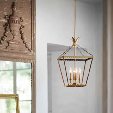 Hinkley Palma Pendant Light - Pineapple Motif, 4-Light, Brass Finish