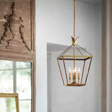 Hinkley Palma Pendant Light - Pineapple Motif, 4-Light, Brass Finish