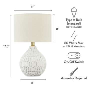 Wardmont 18" Ceramic Table Lamp - Elegant & Stylish Lighting