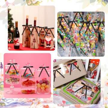 Riceshoot 50 Pcs Twist Tie Bows for Decorating Gifts