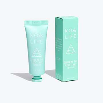 Koa Life Scrub Me The Right Way - Exfoliating Face Scrub, Eucalyptus Exfoliator, Coconut Shell Exfoliating Scrub, Sensitive Skin, Vegan - 15 Ml