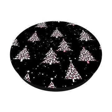 Christmas Trees with Pink Leopard Print Cute Xmas Gifts PopSockets Grip and Stand for Phones and Tab...