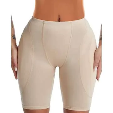 Sliot Hip Pads for Women Hip Dip Pads Fake Butt Padded Underwear Hip Enhancer Shapewear Crossdressers Butt Lifter Pad Panties (Nude, Medium)