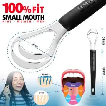 CATACC PRO 3 Pack Metal Tongue Scraper for Kids, Durable Stainless Steel Tongue Scraper Cleaner for Adults - with Travel Case